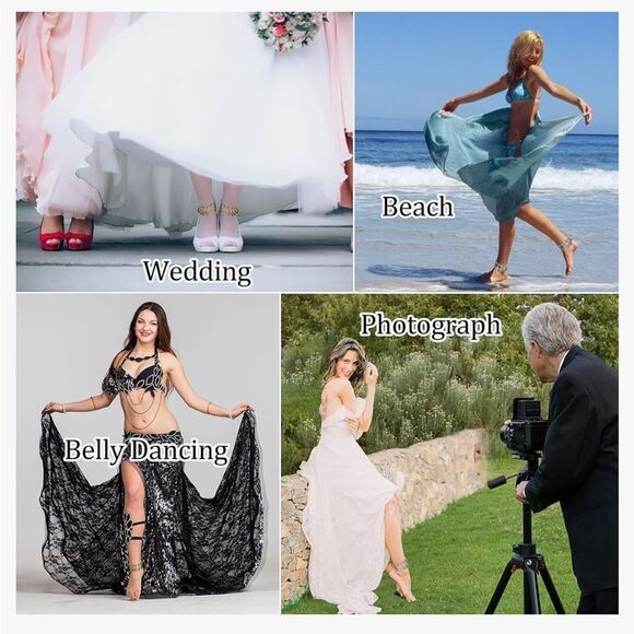 Bohemian Gold Coin Chain Anklet Set Boho - Picture 8 of 11